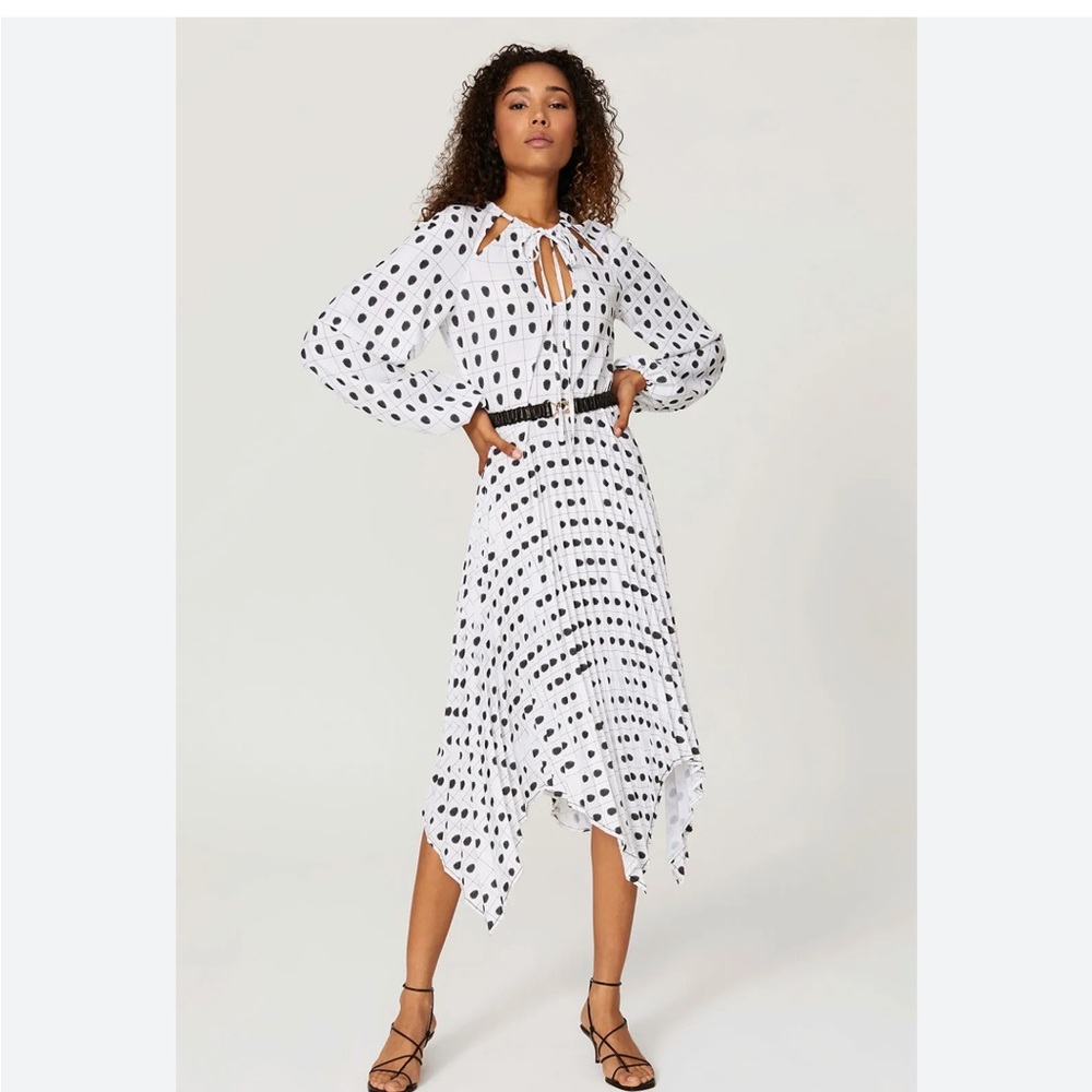 Thebe Magugu Fingerprint Neck-Cutout MIDI Dress Size M ( W331)